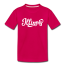 Illinois Toddler T-Shirt - Hand Lettered Illinois Toddler Tee - dark pink