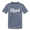 Illinois Toddler T-Shirt - Hand Lettered Illinois Toddler Tee - heather blue