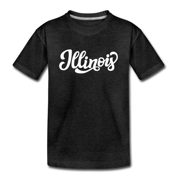 Illinois Toddler T-Shirt - Hand Lettered Illinois Toddler Tee - charcoal gray