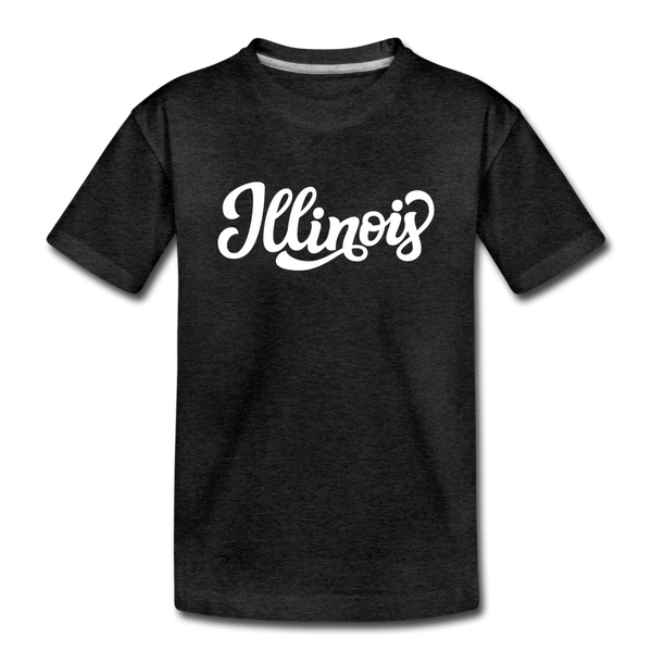 Illinois Toddler T-Shirt - Hand Lettered Illinois Toddler Tee - charcoal gray