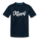 Illinois Toddler T-Shirt - Hand Lettered Illinois Toddler Tee - deep navy
