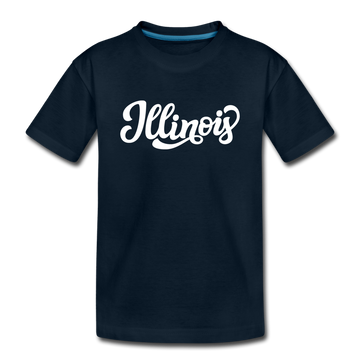 Illinois Toddler T-Shirt - Hand Lettered Illinois Toddler Tee - deep navy