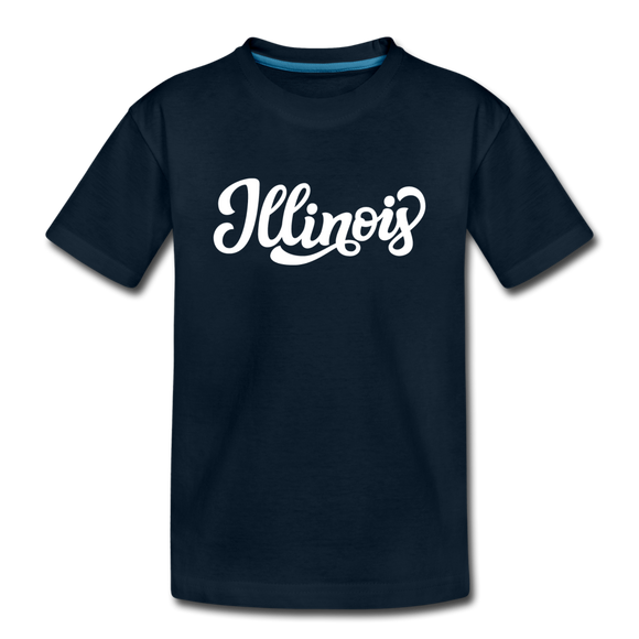 Illinois Toddler T-Shirt - Hand Lettered Illinois Toddler Tee - deep navy