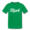 Illinois Toddler T-Shirt - Hand Lettered Illinois Toddler Tee - kelly green