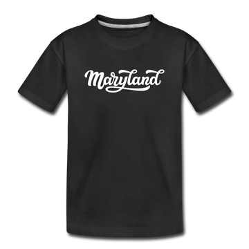 Maryland Toddler T-Shirt - Hand Lettered Maryland Toddler Tee - black