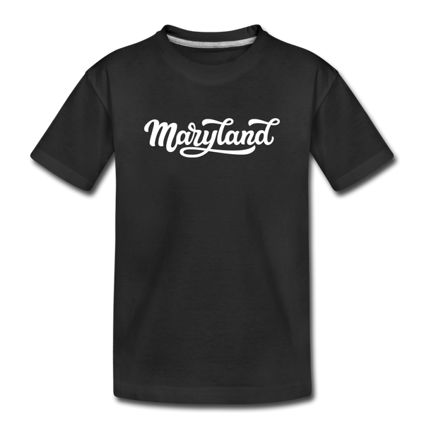Maryland Toddler T-Shirt - Hand Lettered Maryland Toddler Tee - black
