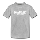 Maryland Toddler T-Shirt - Hand Lettered Maryland Toddler Tee - heather gray