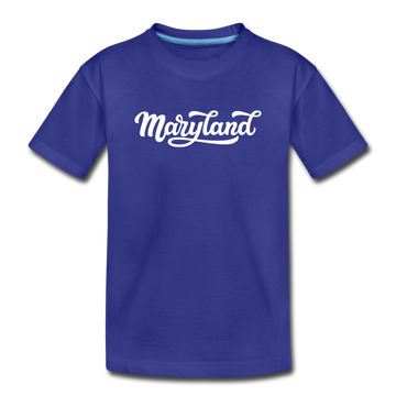 Maryland Toddler T-Shirt - Hand Lettered Maryland Toddler Tee - royal blue