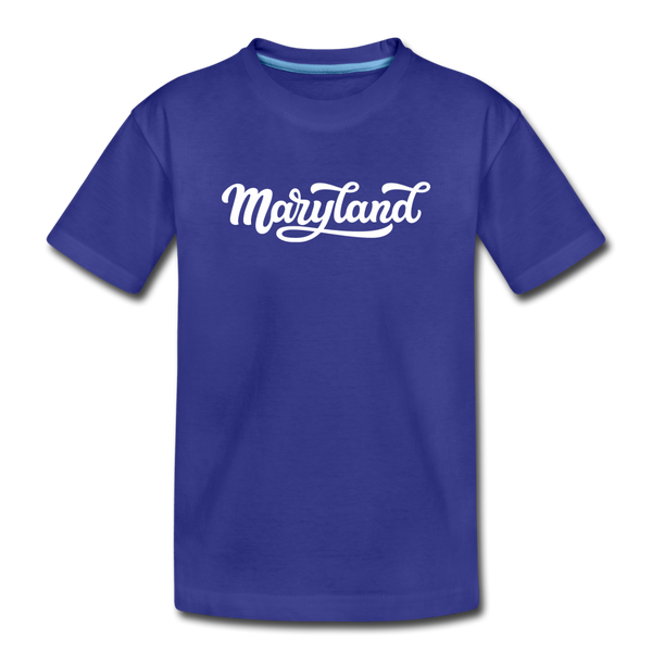 Maryland Toddler T-Shirt - Hand Lettered Maryland Toddler Tee - royal blue