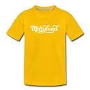 Maryland Toddler T-Shirt - Hand Lettered Maryland Toddler Tee - sun yellow