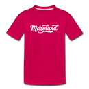Maryland Toddler T-Shirt - Hand Lettered Maryland Toddler Tee - dark pink