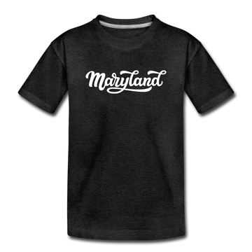 Maryland Toddler T-Shirt - Hand Lettered Maryland Toddler Tee - charcoal gray