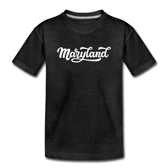 Maryland Toddler T-Shirt - Hand Lettered Maryland Toddler Tee - charcoal gray