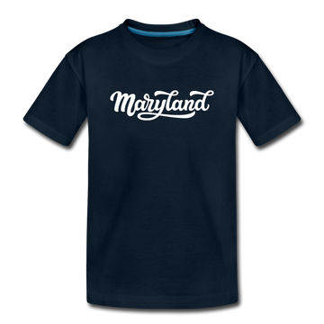 Maryland Toddler T-Shirt - Hand Lettered Maryland Toddler Tee - deep navy