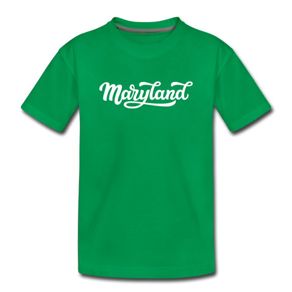 Maryland Toddler T-Shirt - Hand Lettered Maryland Toddler Tee - kelly green