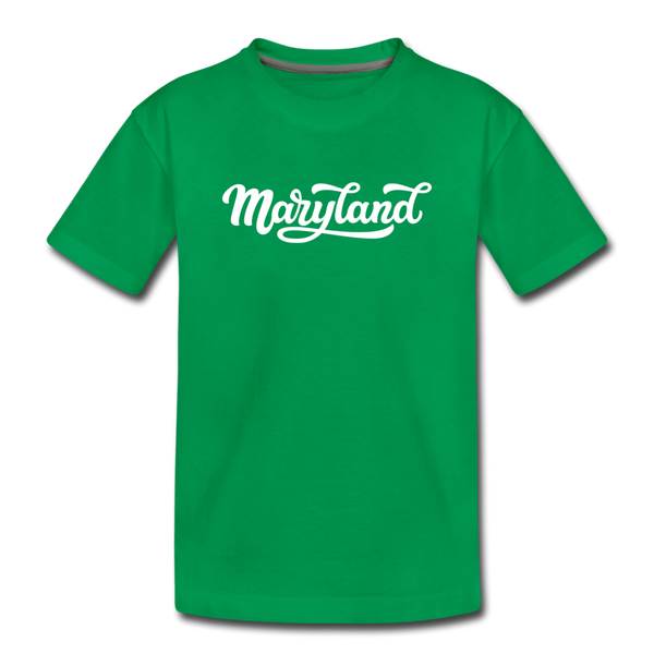 Maryland Toddler T-Shirt - Hand Lettered Maryland Toddler Tee - kelly green