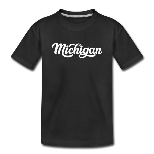 Michigan Toddler T-Shirt - Hand Lettered Michigan Toddler Tee - black