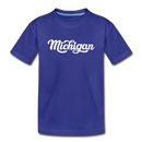 Michigan Toddler T-Shirt - Hand Lettered Michigan Toddler Tee - royal blue