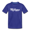 Michigan Toddler T-Shirt - Hand Lettered Michigan Toddler Tee - royal blue
