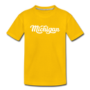 Michigan Toddler T-Shirt - Hand Lettered Michigan Toddler Tee - sun yellow