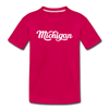 Michigan Toddler T-Shirt - Hand Lettered Michigan Toddler Tee - dark pink