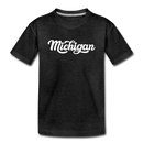 Michigan Toddler T-Shirt - Hand Lettered Michigan Toddler Tee - charcoal gray