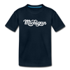 Michigan Toddler T-Shirt - Hand Lettered Michigan Toddler Tee - deep navy