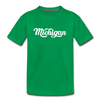 Michigan Toddler T-Shirt - Hand Lettered Michigan Toddler Tee - kelly green