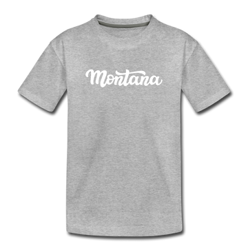 Montana Toddler T-Shirt - Hand Lettered Montana Toddler Tee - heather gray