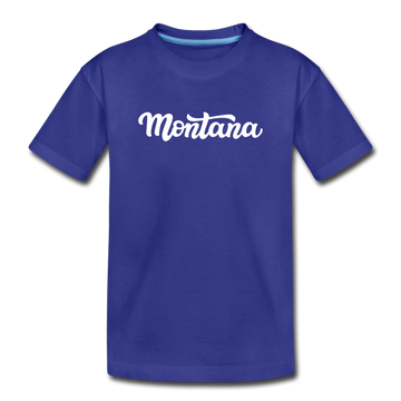 Montana Toddler T-Shirt - Hand Lettered Montana Toddler Tee - royal blue