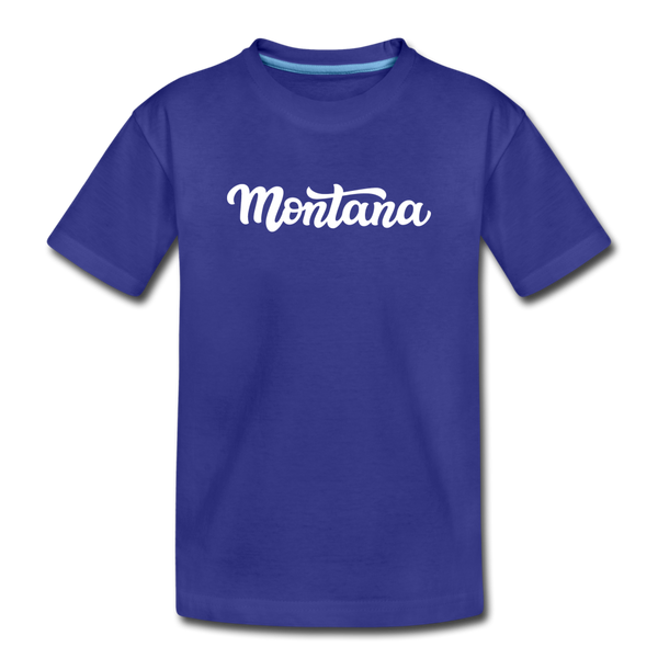 Montana Toddler T-Shirt - Hand Lettered Montana Toddler Tee - royal blue