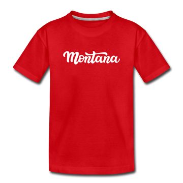 Montana Toddler T-Shirt - Hand Lettered Montana Toddler Tee - red