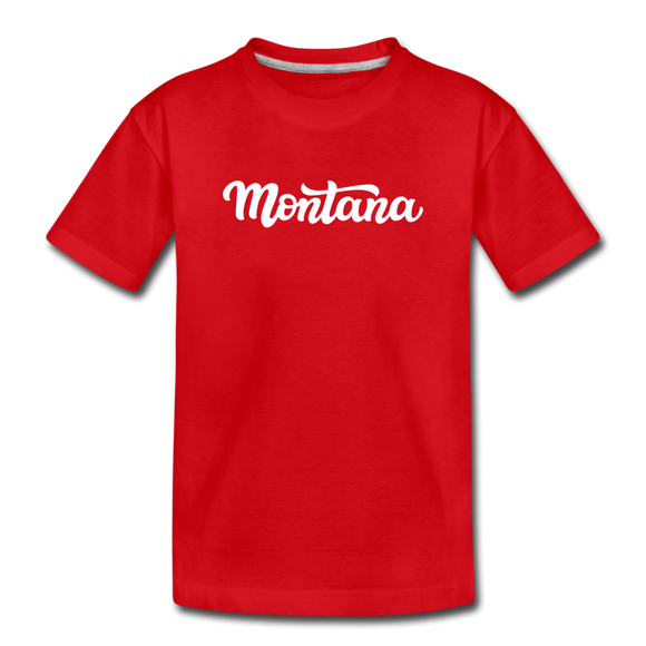 Montana Toddler T-Shirt - Hand Lettered Montana Toddler Tee - red