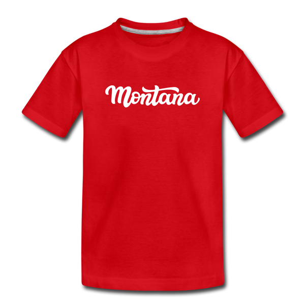 Montana Toddler T-Shirt - Hand Lettered Montana Toddler Tee - red