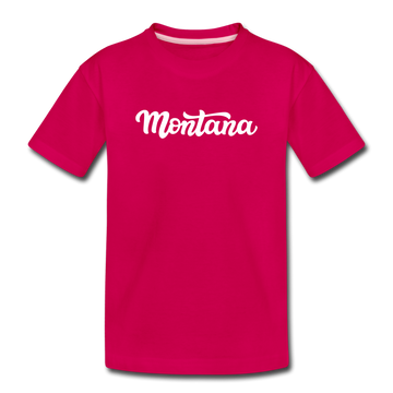 Montana Toddler T-Shirt - Hand Lettered Montana Toddler Tee - dark pink