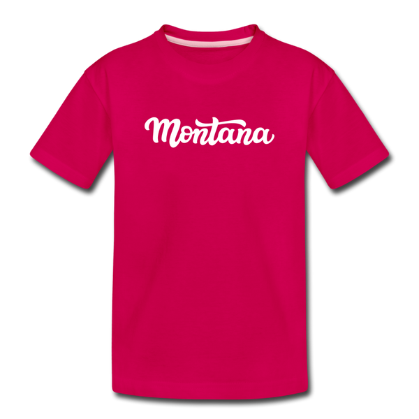 Montana Toddler T-Shirt - Hand Lettered Montana Toddler Tee - dark pink