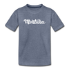 Montana Toddler T-Shirt - Hand Lettered Montana Toddler Tee - heather blue