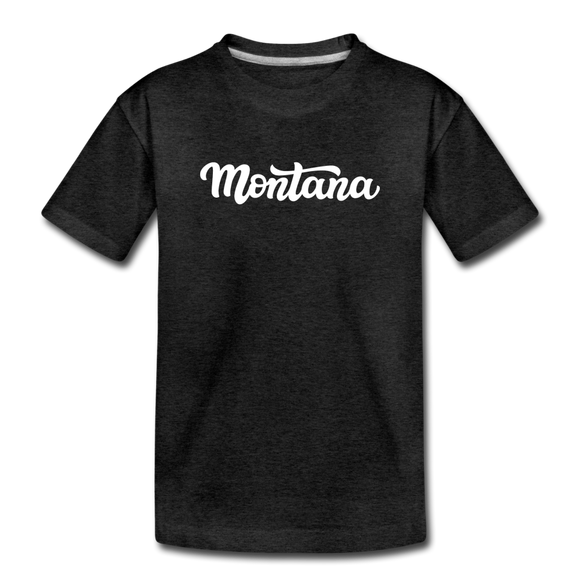 Montana Toddler T-Shirt - Hand Lettered Montana Toddler Tee - charcoal gray