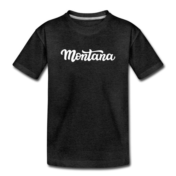 Montana Toddler T-Shirt - Hand Lettered Montana Toddler Tee - charcoal gray