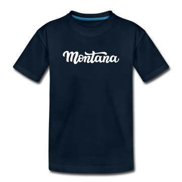 Montana Toddler T-Shirt - Hand Lettered Montana Toddler Tee - deep navy
