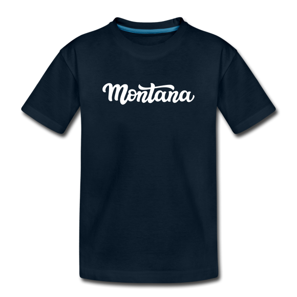 Montana Toddler T-Shirt - Hand Lettered Montana Toddler Tee - deep navy