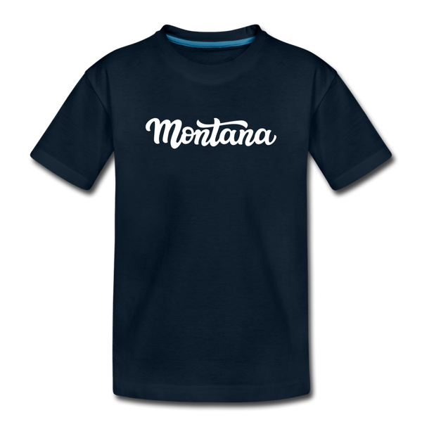 Montana Toddler T-Shirt - Hand Lettered Montana Toddler Tee - deep navy