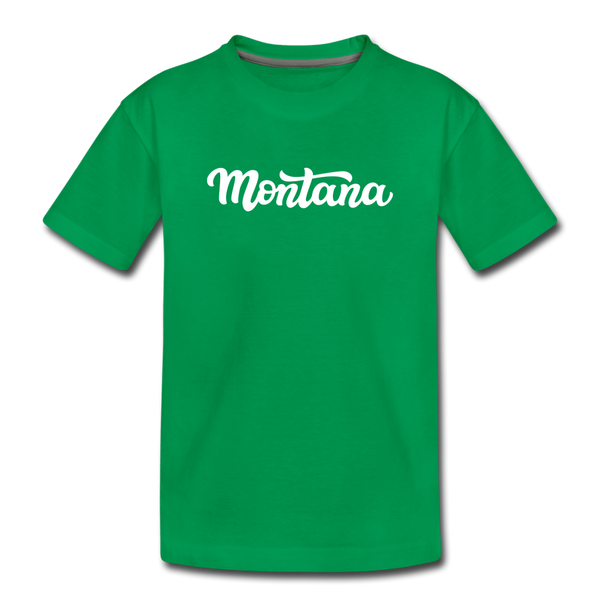 Montana Toddler T-Shirt - Hand Lettered Montana Toddler Tee - kelly green