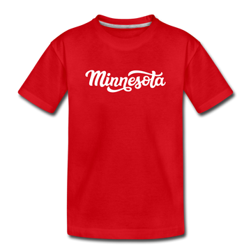 Minnesota Toddler T-Shirt - Hand Lettered Minnesota Toddler Tee - red
