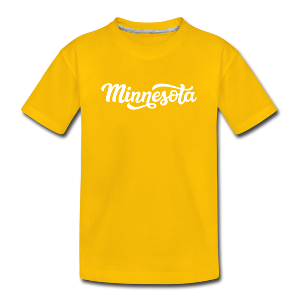 Minnesota Toddler T-Shirt - Hand Lettered Minnesota Toddler Tee - sun yellow