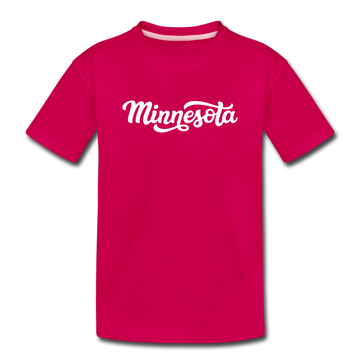 Minnesota Toddler T-Shirt - Hand Lettered Minnesota Toddler Tee - dark pink