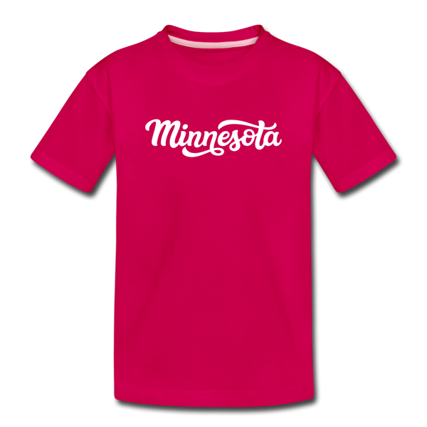 Minnesota Toddler T-Shirt - Hand Lettered Minnesota Toddler Tee - dark pink