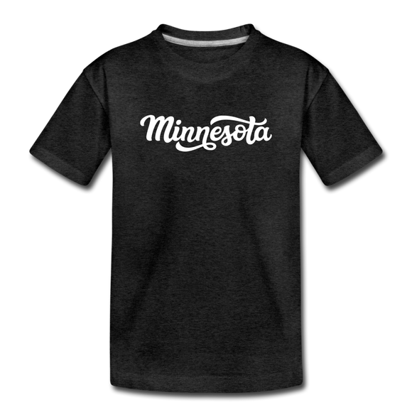 Minnesota Toddler T-Shirt - Hand Lettered Minnesota Toddler Tee - charcoal gray