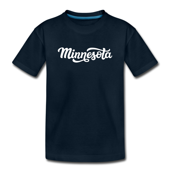 Minnesota Toddler T-Shirt - Hand Lettered Minnesota Toddler Tee - deep navy