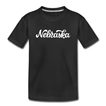 Nebraska Toddler T-Shirt - Hand Lettered Nebraska Toddler Tee - black